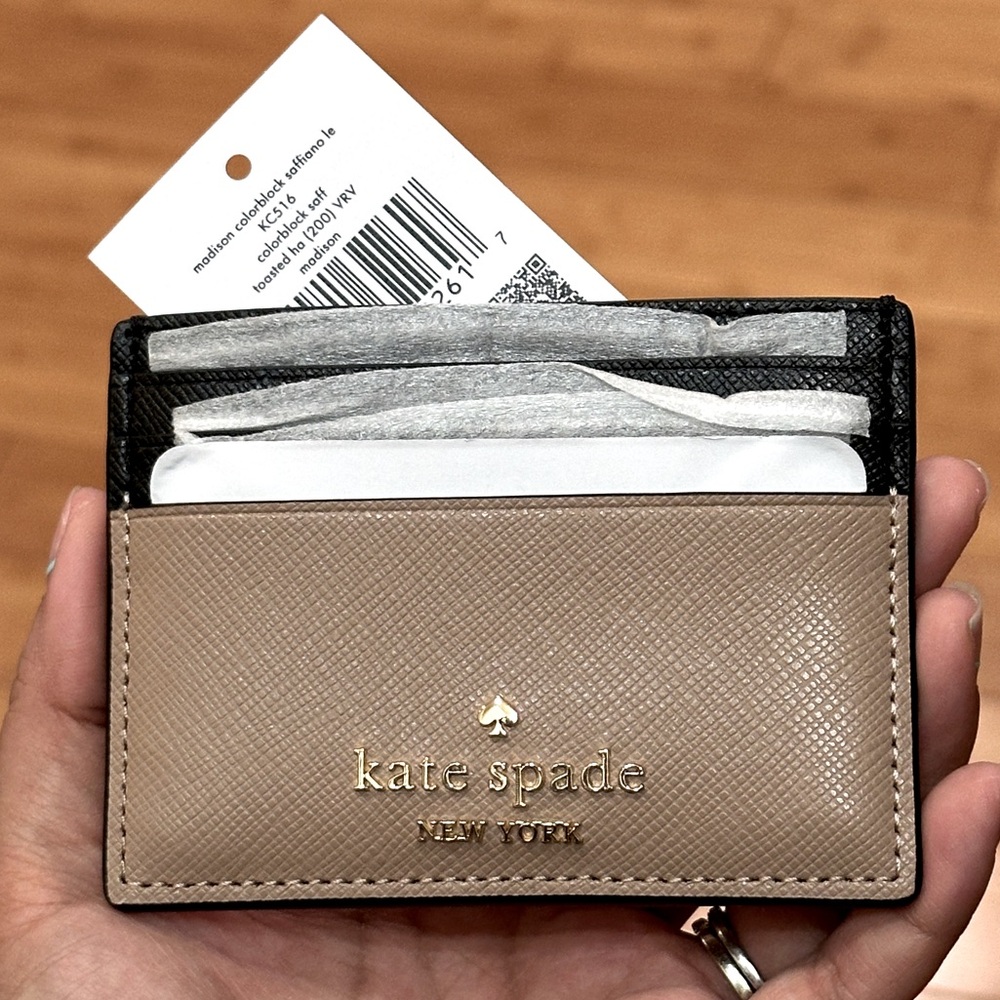 NWT Kate Spade Madison Colorblock Leather Card Holder